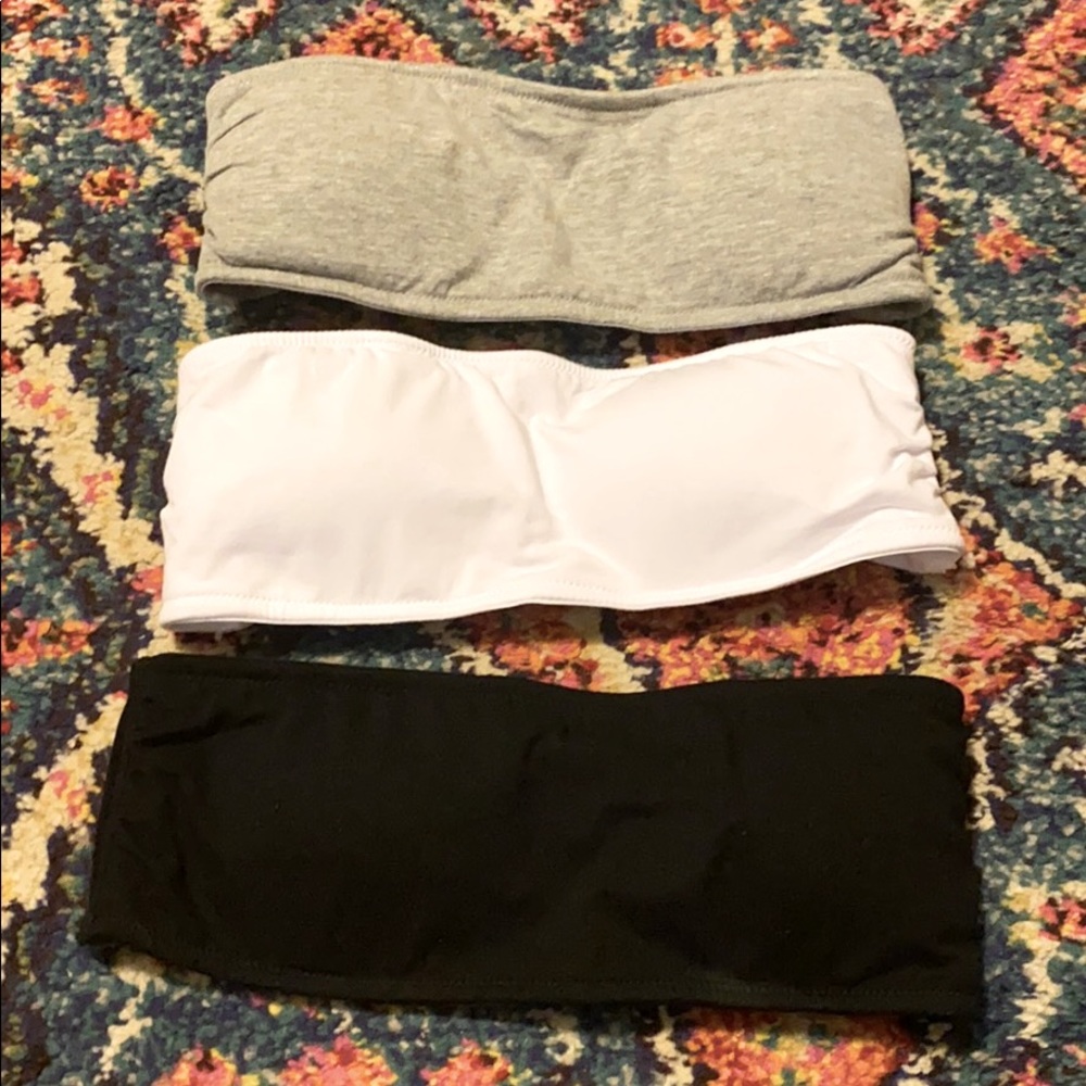 Set of H&M strapless cotton bras